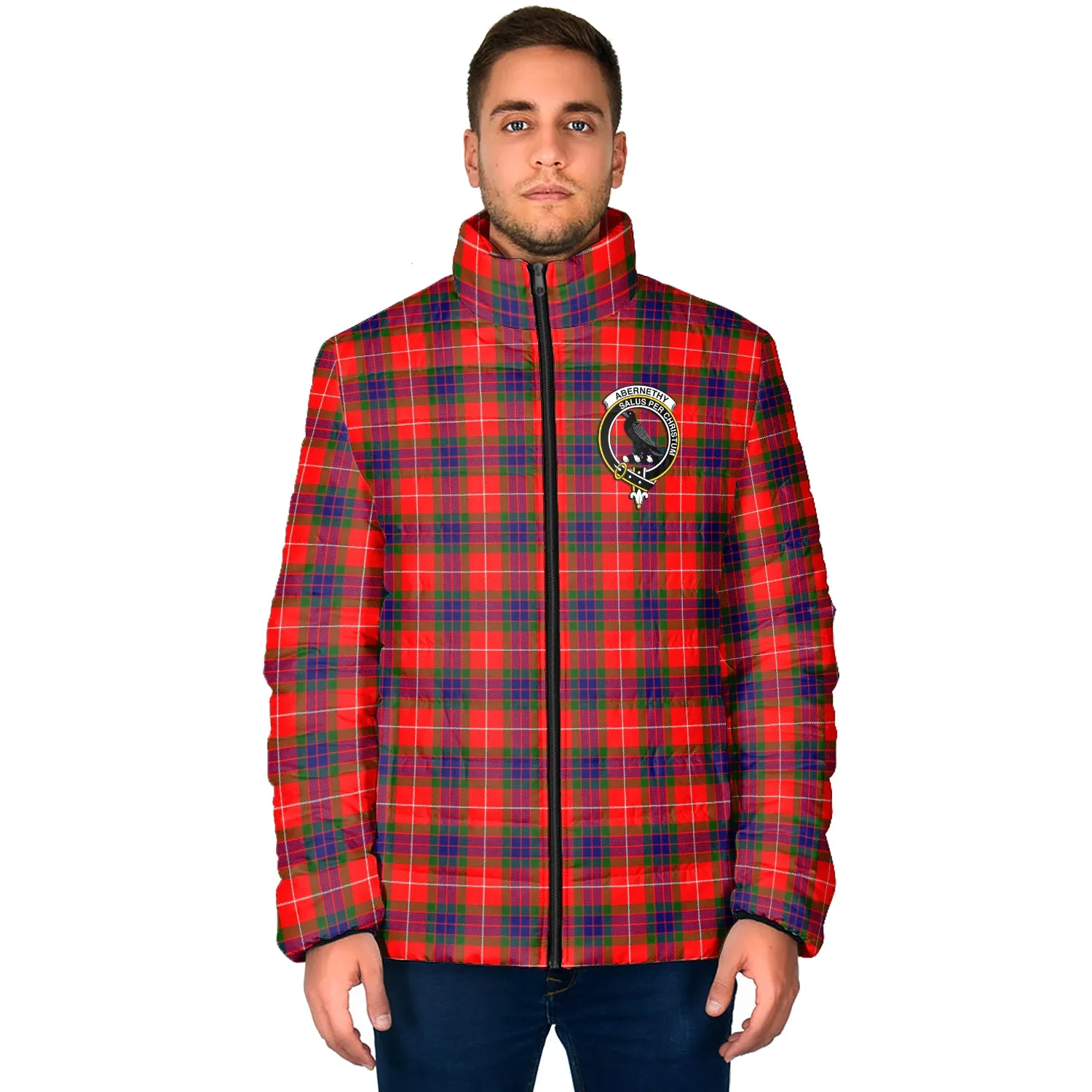 Abernethy Tartan Padded Jacket with Family Crest