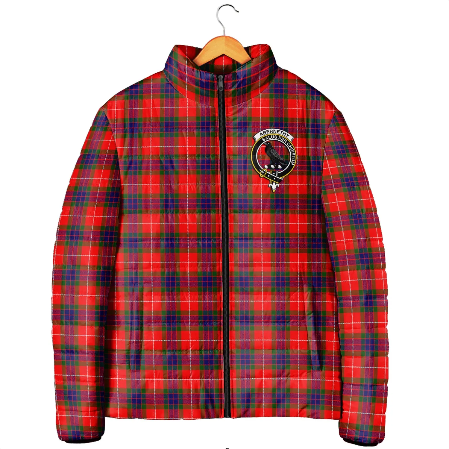 Abernethy Tartan Padded Jacket with Family Crest