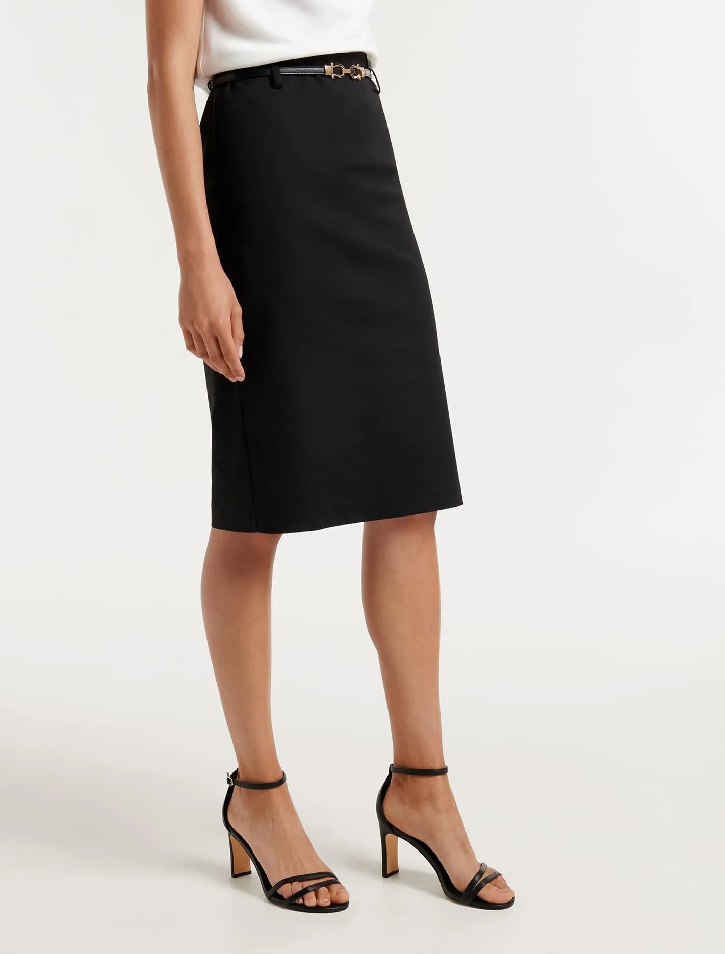 Adina Belted Pencil Skirt