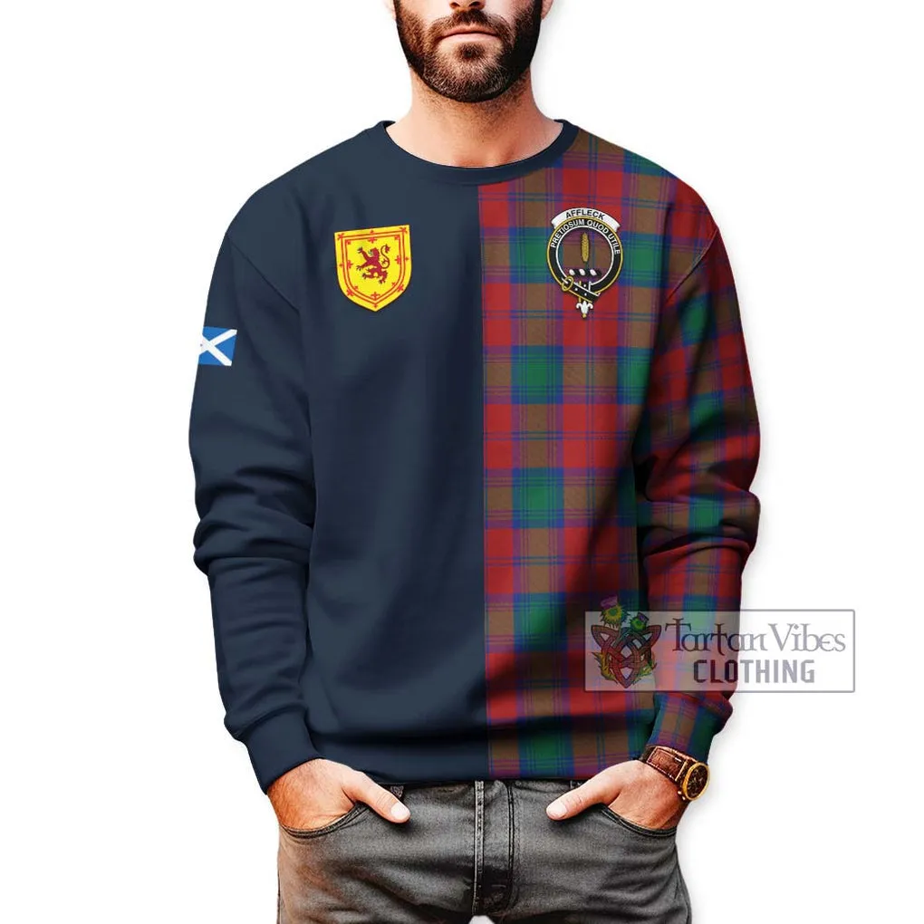 Affleck Tartan Sweatshirt Alba with Scottish Lion Royal Arm Half Style