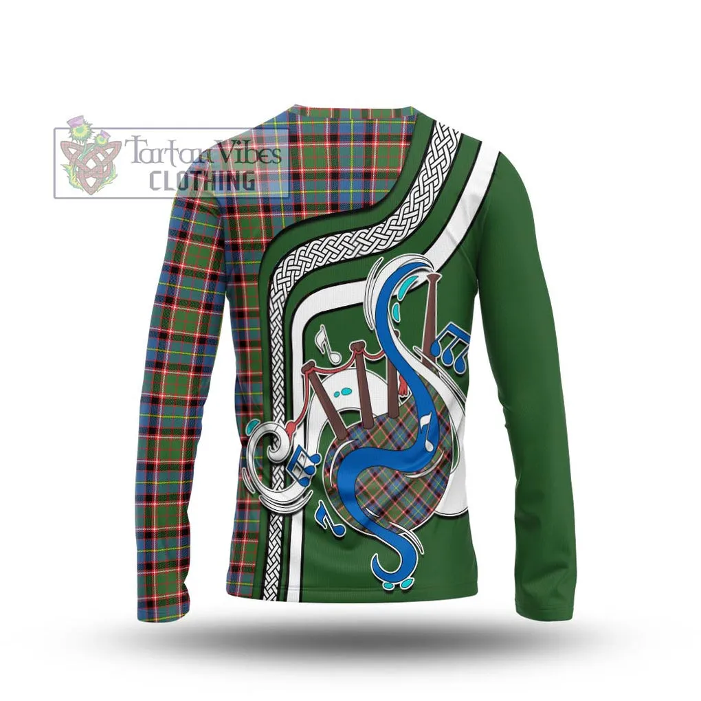 Aikenhead Tartan Long Sleeve T-Shirt with Epic Bagpipe Style