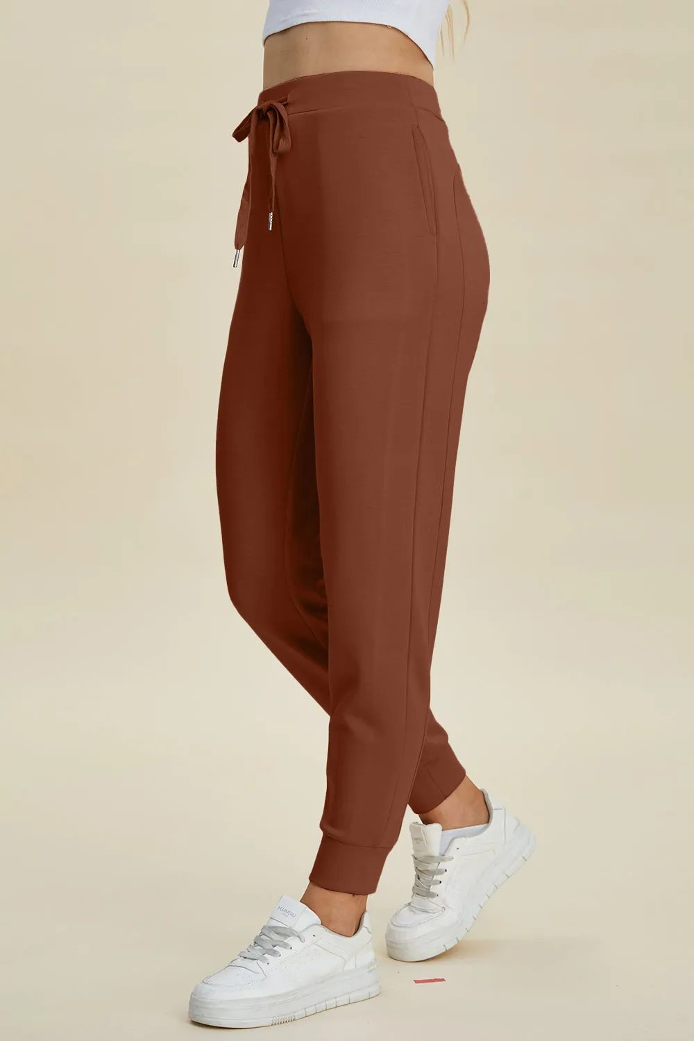 Air Scuba Drawstring High Waist Joggers by Basic Bae (Ships in 2-3 Weeks)