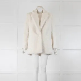 Alice   Olivia White Faux Teddy Coat