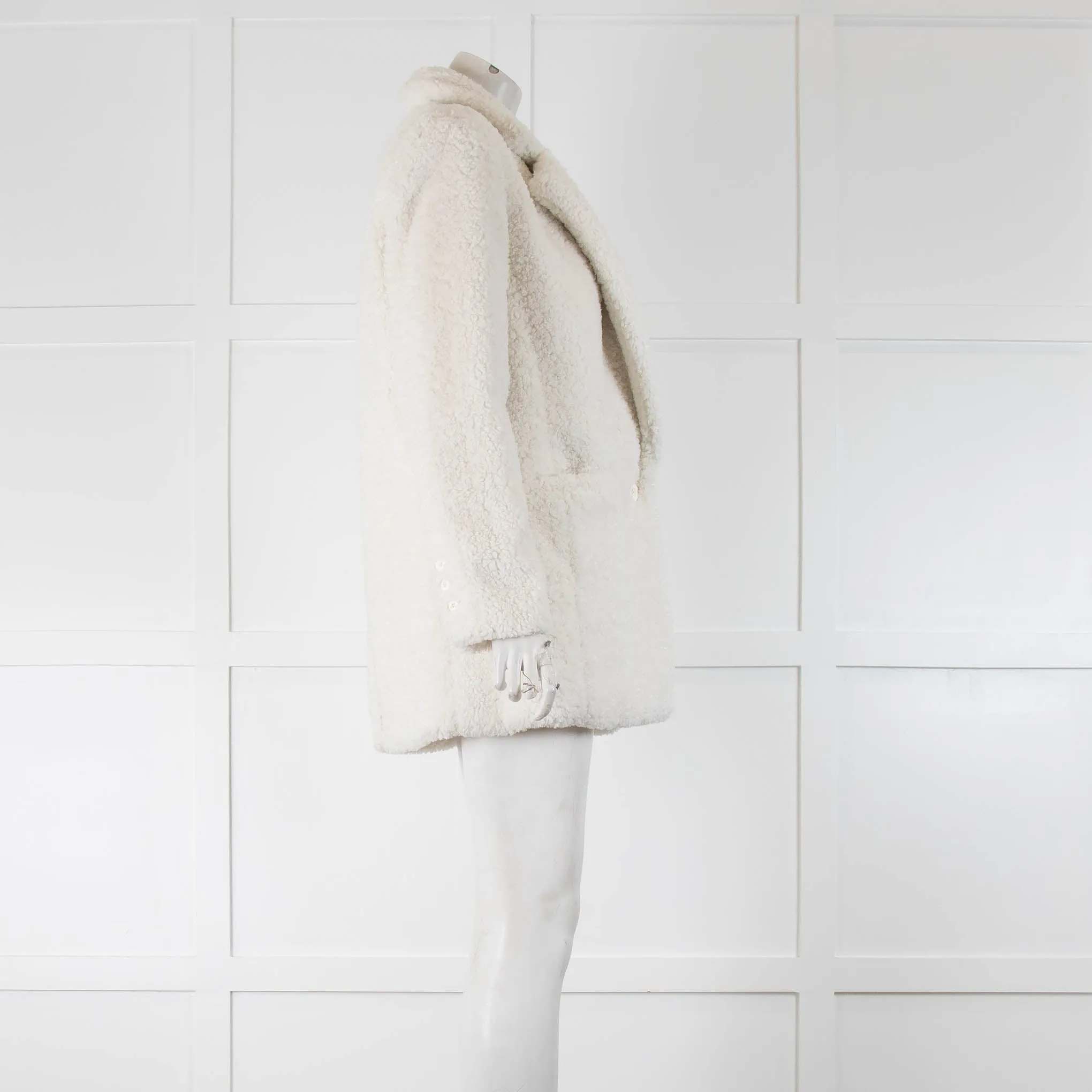 Alice   Olivia White Faux Teddy Coat