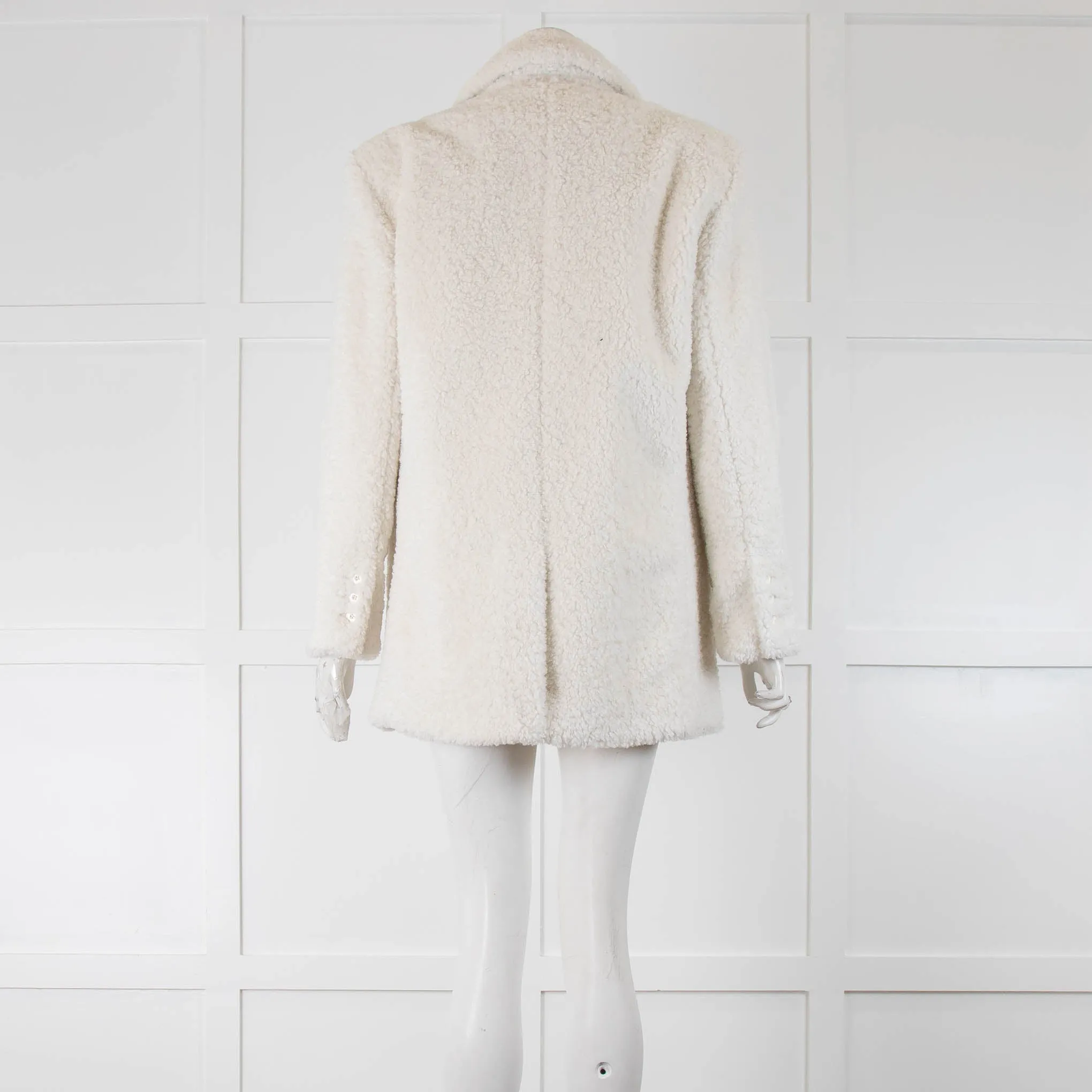 Alice   Olivia White Faux Teddy Coat