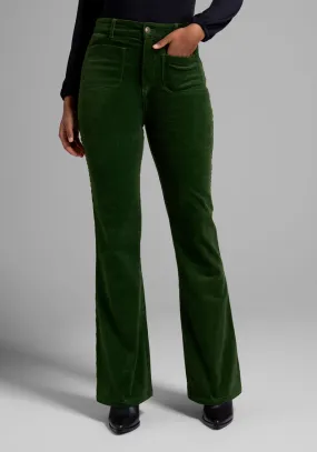 All Aboard For Corduroy Flare-Leg Pants