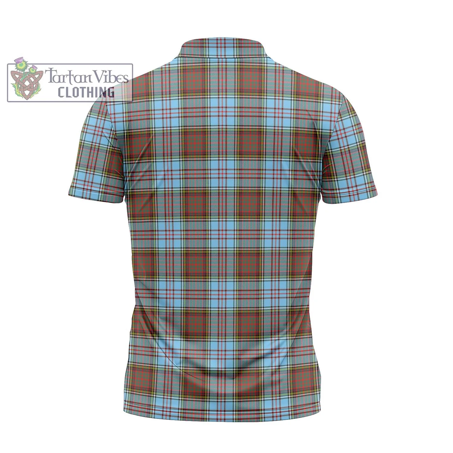 Anderson Ancient Tartan Zipper Polo Shirt with Family Crest