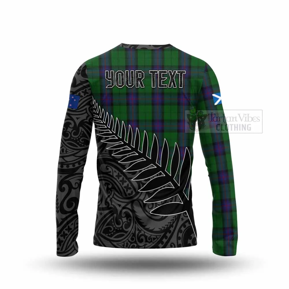 Armstrong Crest Tartan Long Sleeve T-Shirt with New Zealand Silver Fern Half Style