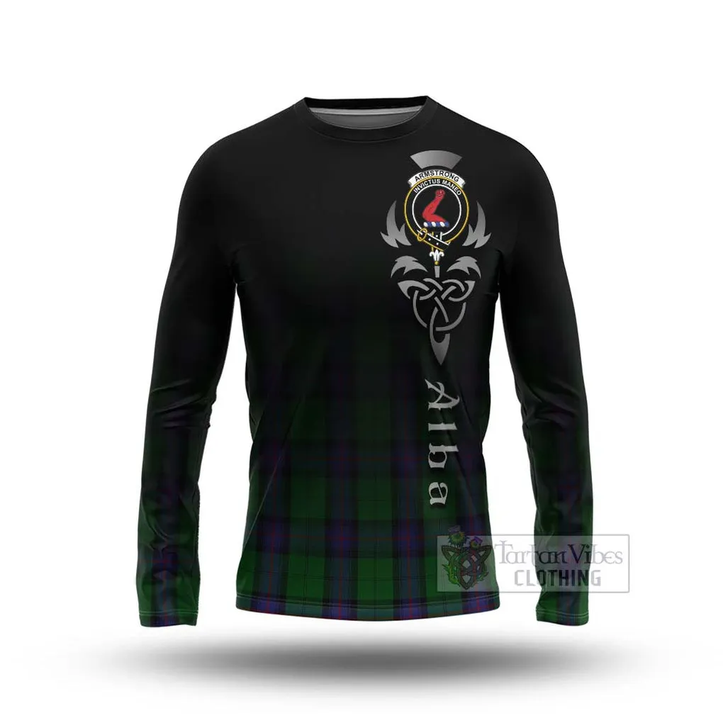 Armstrong Tartan Long Sleeve T-Shirt Featuring Alba Gu Brath Family Crest Celtic Inspired