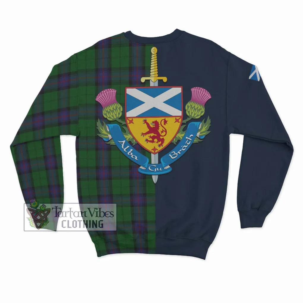 Armstrong Tartan Sweatshirt Alba with Scottish Lion Royal Arm Half Style