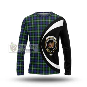 Baillie of Polkemmet Tartan Long Sleeve T-Shirt with Family Crest Circle Style