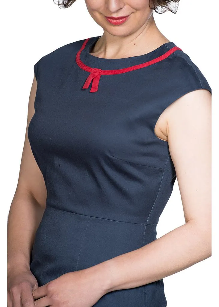 Banned Summer Sail 50's Pencil Dress Navy