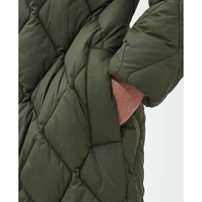 Barbour Samphire Ladies Quilted Coat - Deep Olive