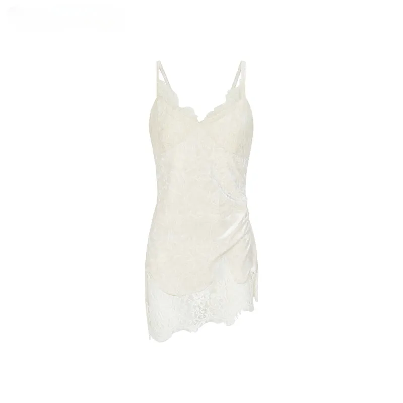 Beige Lace Panel Camisole Top