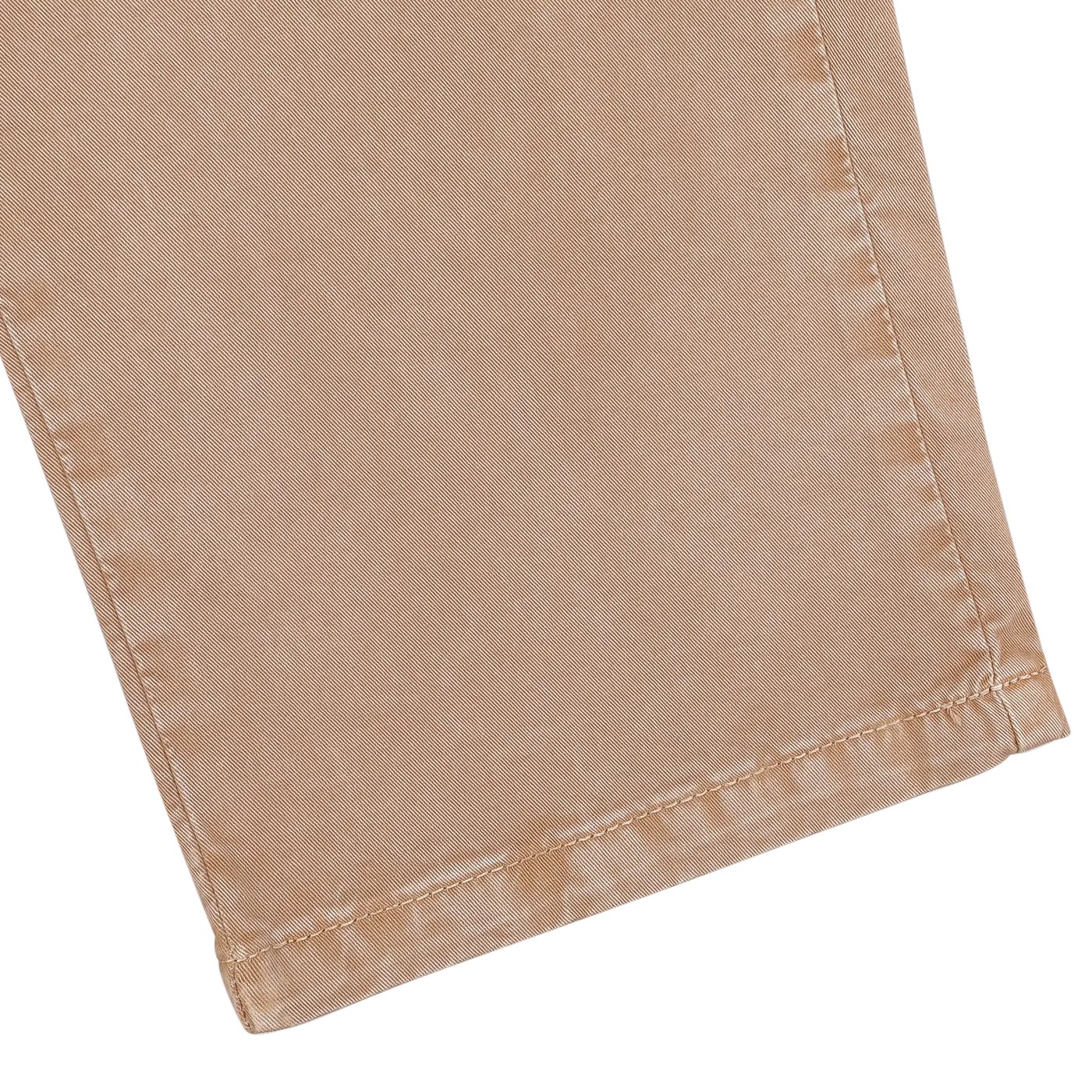 Beige Washed Cotton Gabardine Slim Chinos