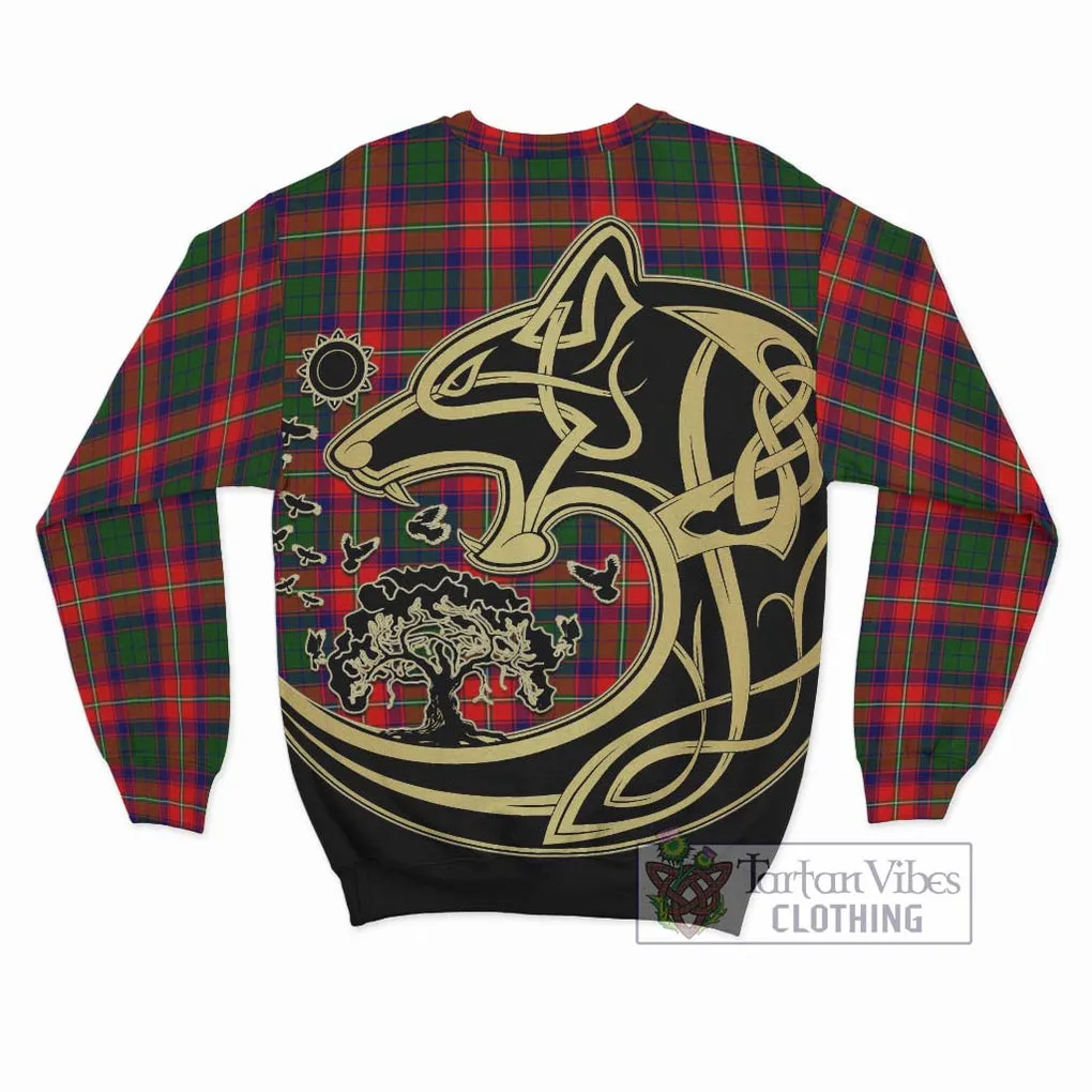 Belsches Tartan Sweatshirt with Family Crest Celtic Wolf Style