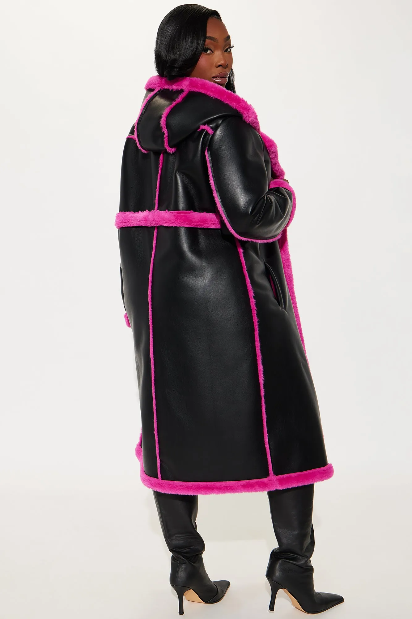 Better Than Your Next Convertible Trench Coat - Black/Pink