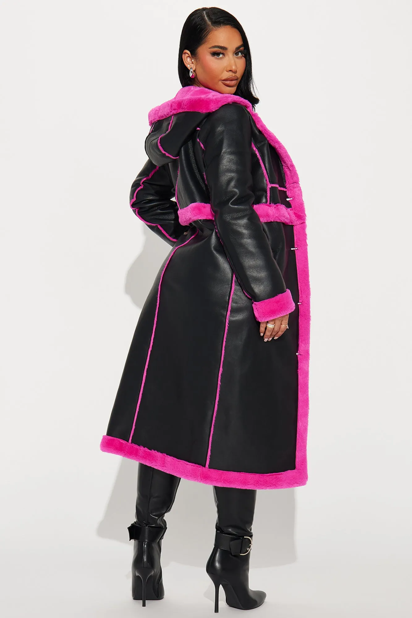 Better Than Your Next Convertible Trench Coat - Black/Pink