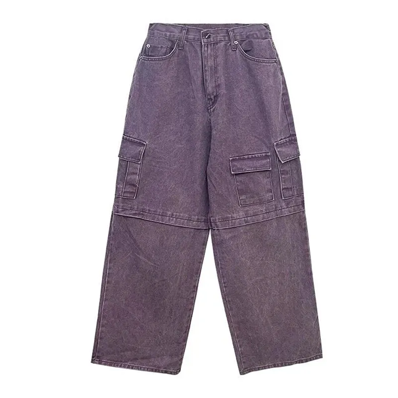 Big Size Cargo Pockets Wide Leg Baggy Pant