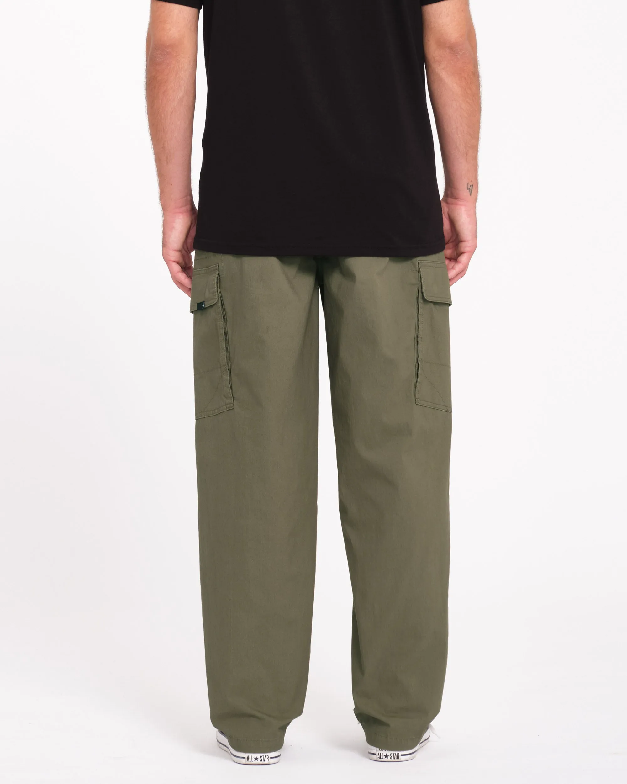 Billow Elastic Waist Cargo Trousers - Wintermoss