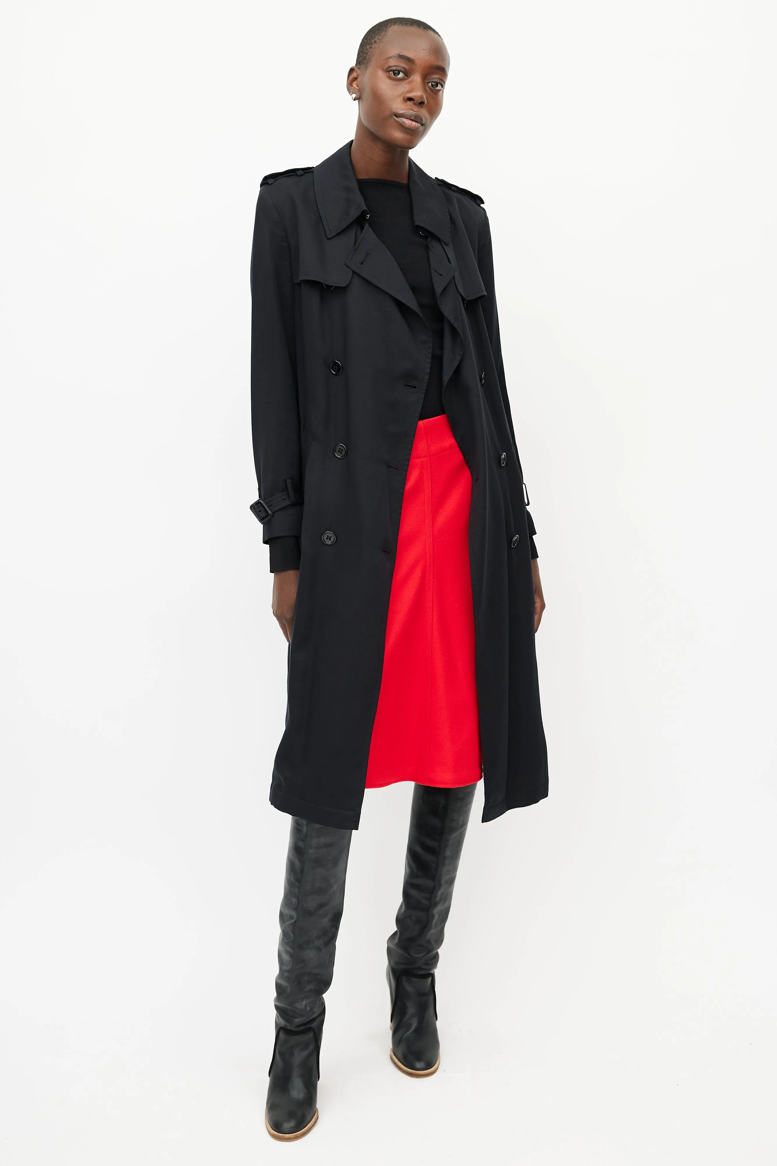 Black Belted Trench Coat