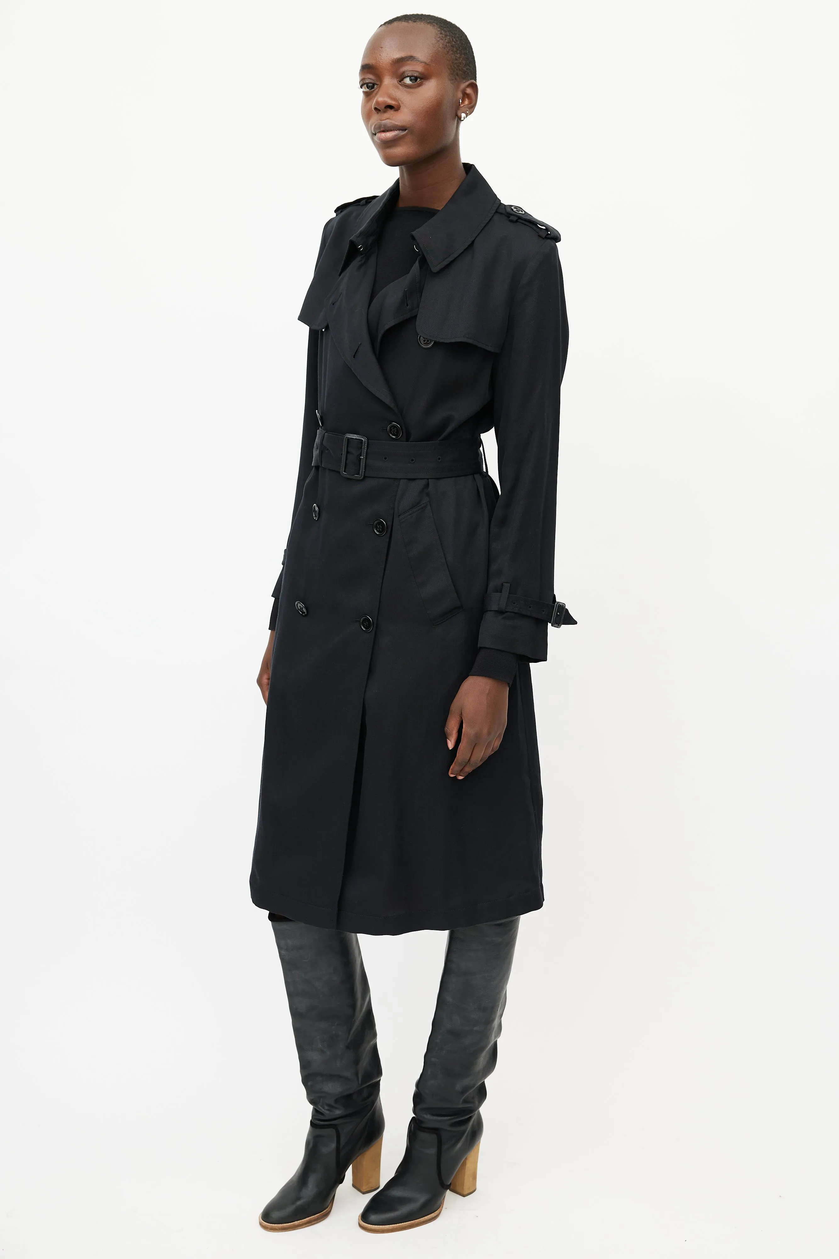 Black Belted Trench Coat