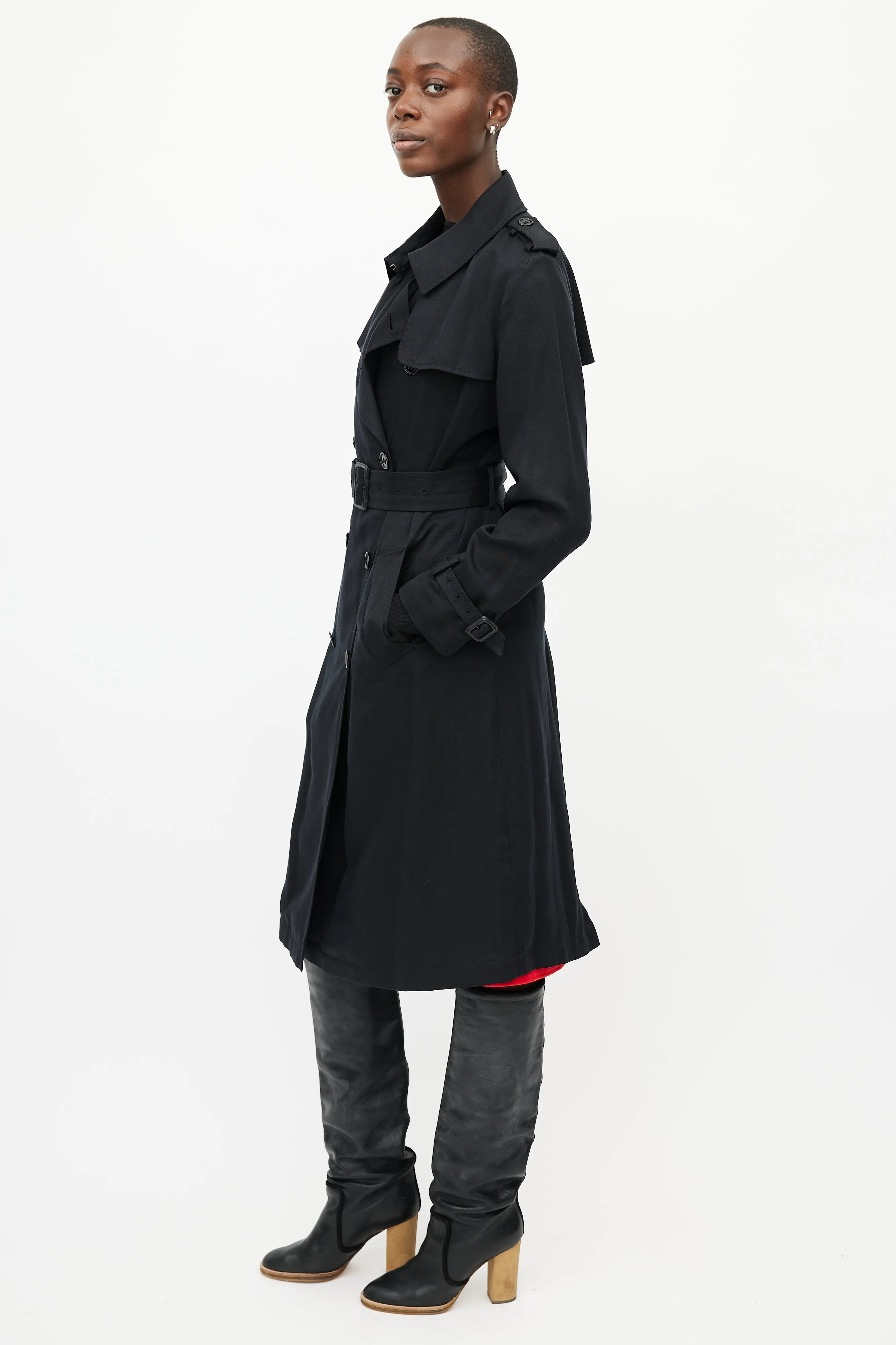 Black Belted Trench Coat