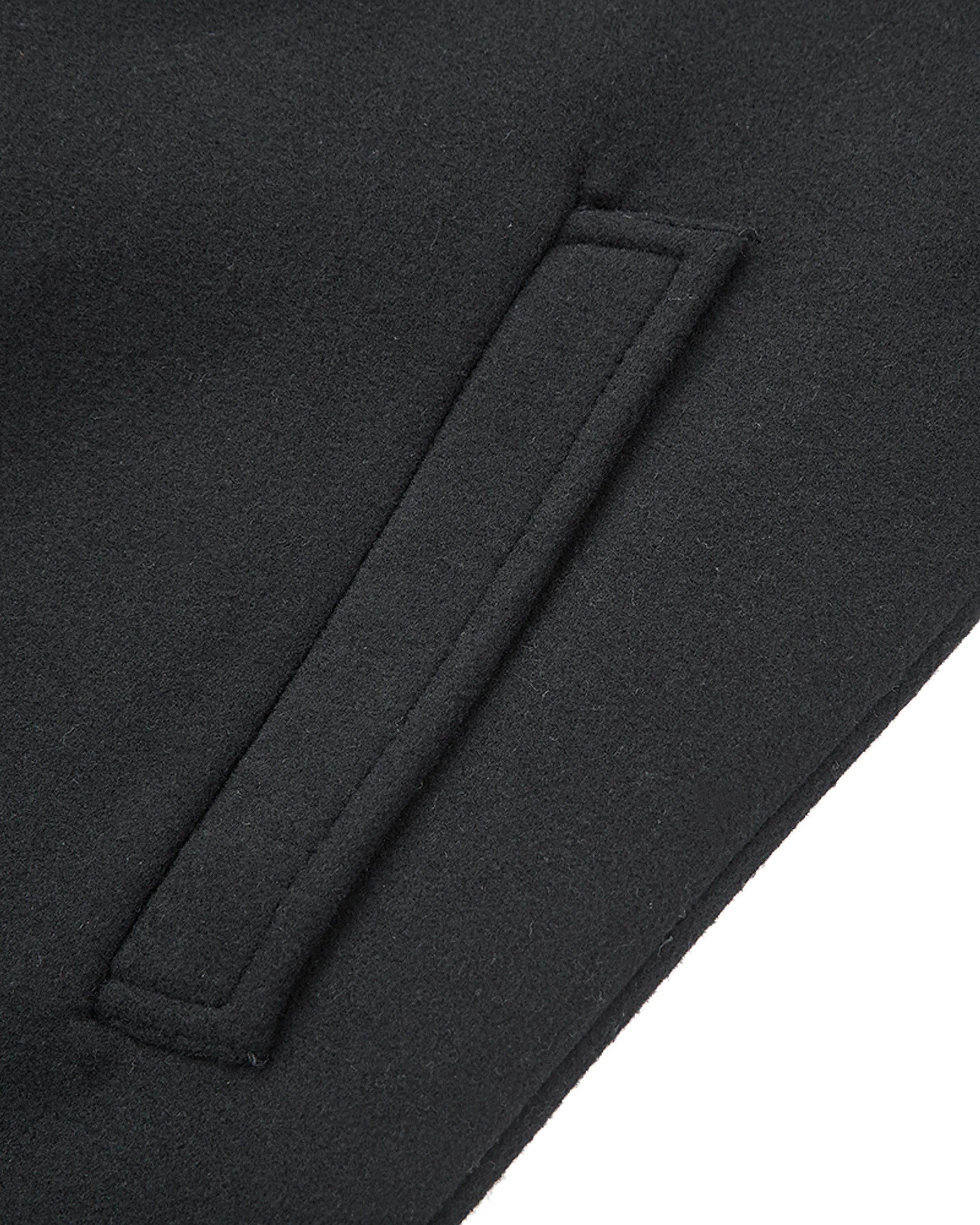 Black Long Wool Cashmere Overcoat Hidden Buttons