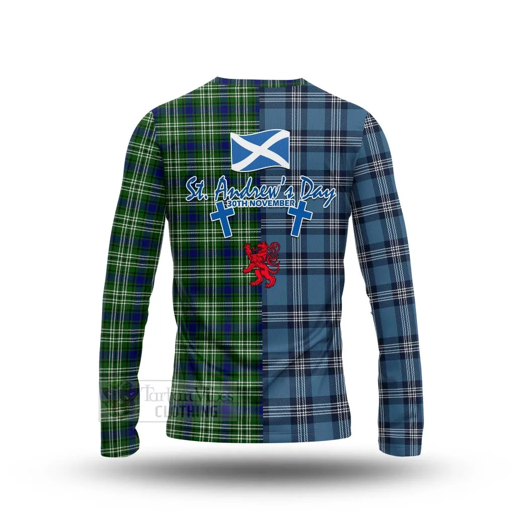 Blackadder Tartan Long Sleeve T-Shirt Happy St. Andrew's Day Half Tartan Style