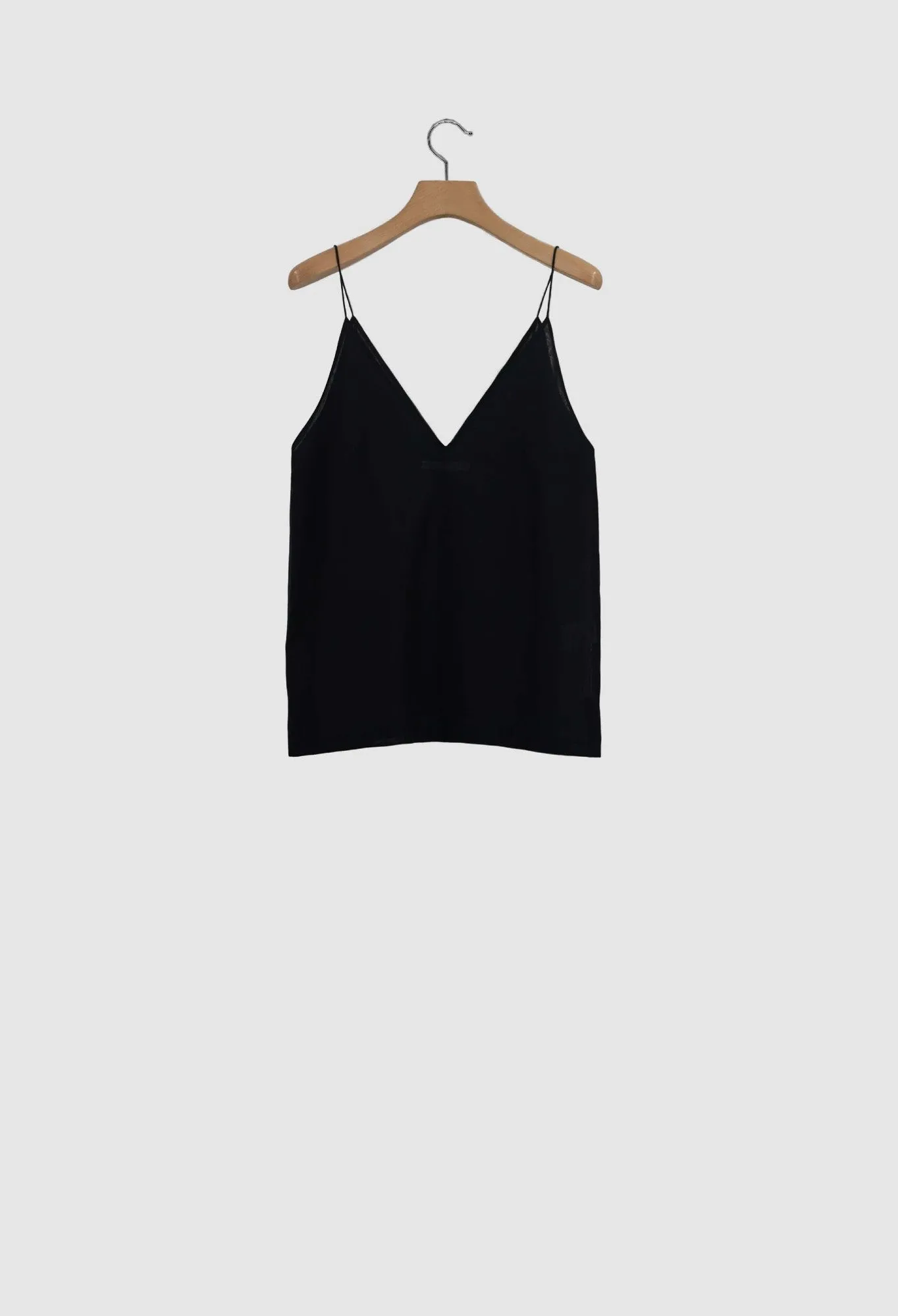 BLOSSOM - Sleeveless Silk and Cotton Camisole in Black