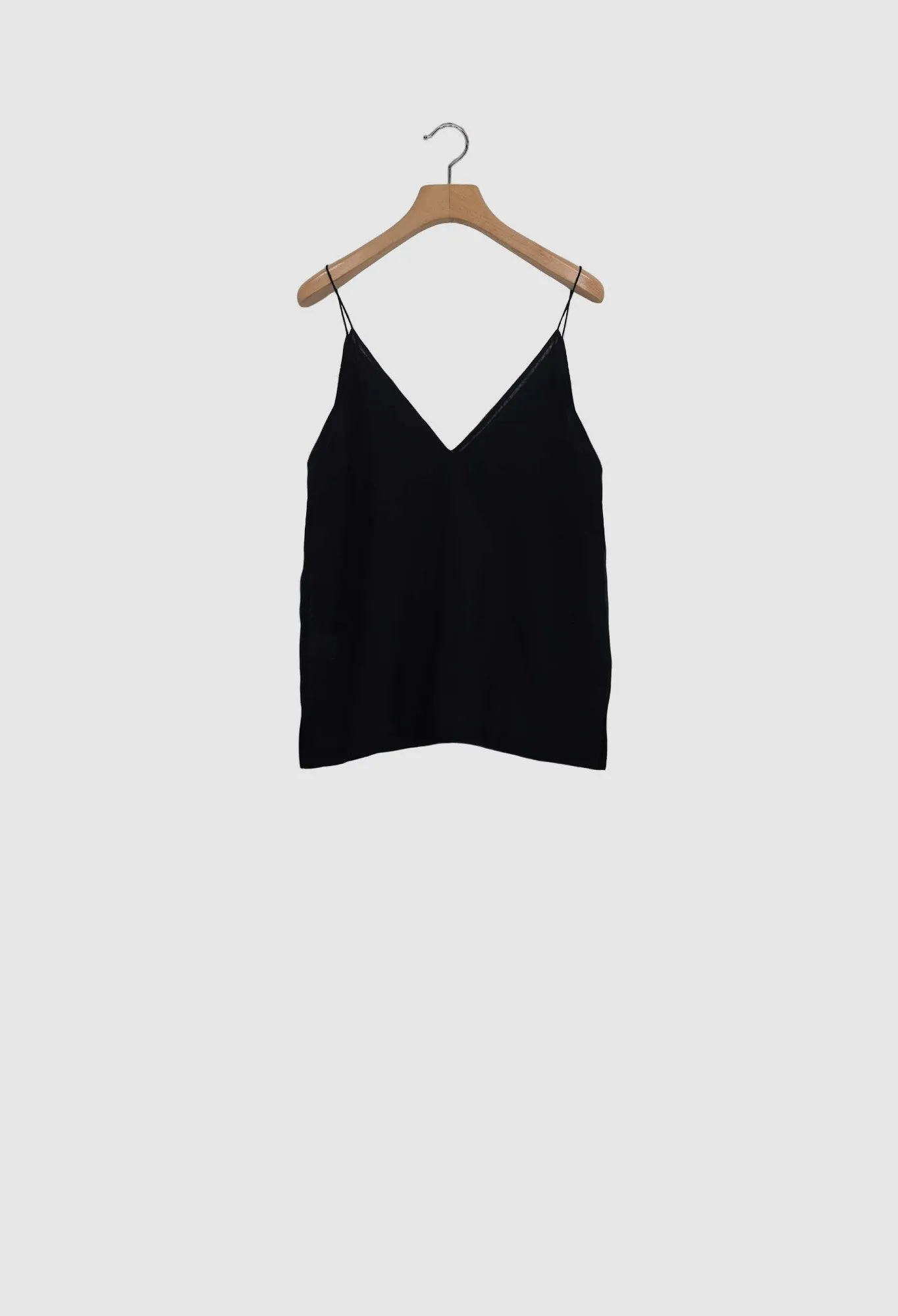 BLOSSOM - Sleeveless Silk and Cotton Camisole in Black