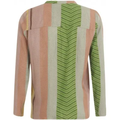 Blouse w. long sleeves in stroke print