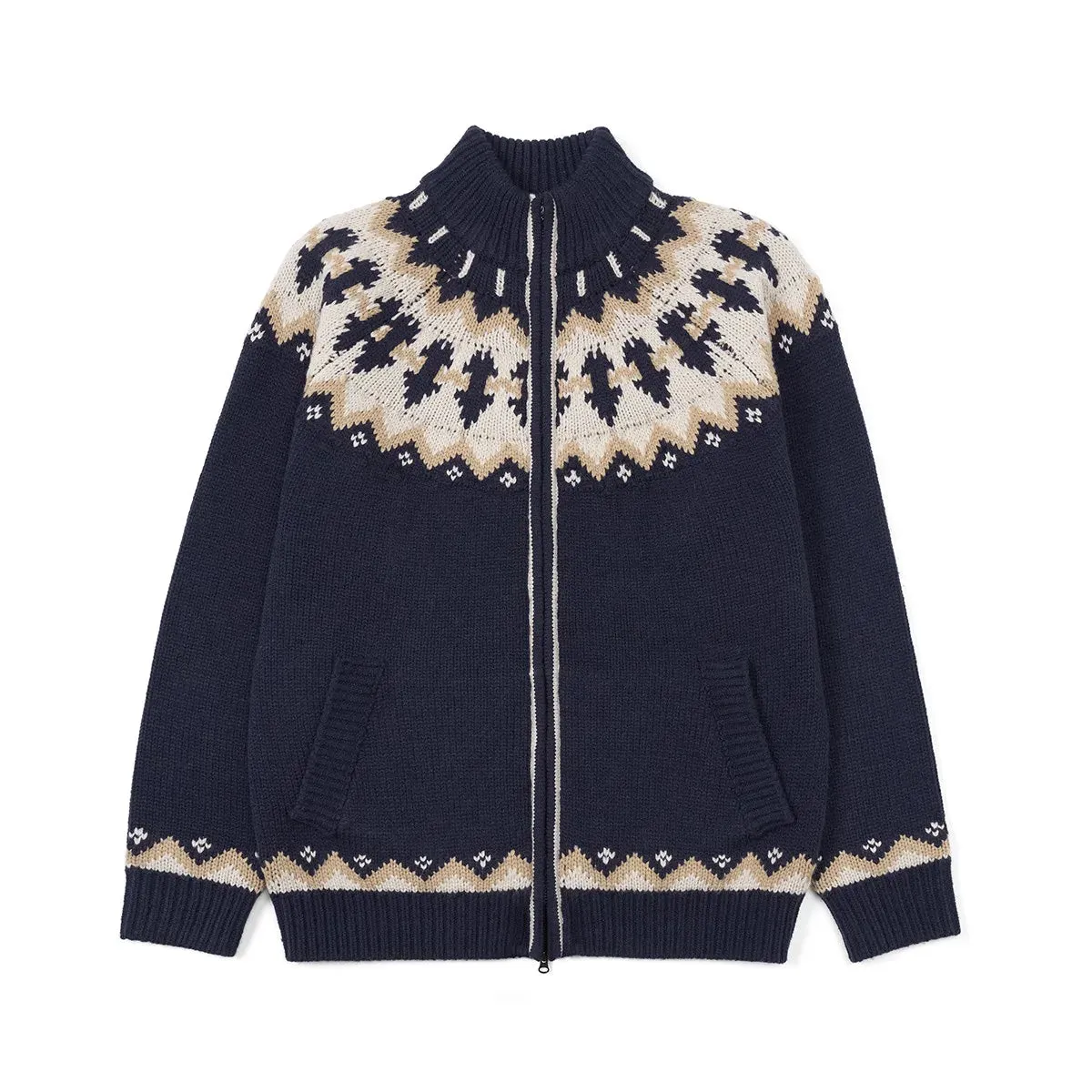 Bohemian Cardigan Men Oversize Zip Up Knitted Sweater - High Quality