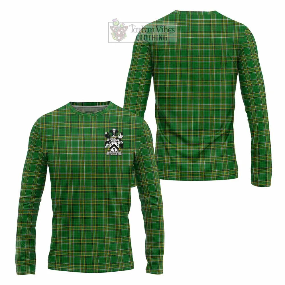 Brenock Irish Clan Tartan Long Sleeve T-Shirt with Coat of Arms