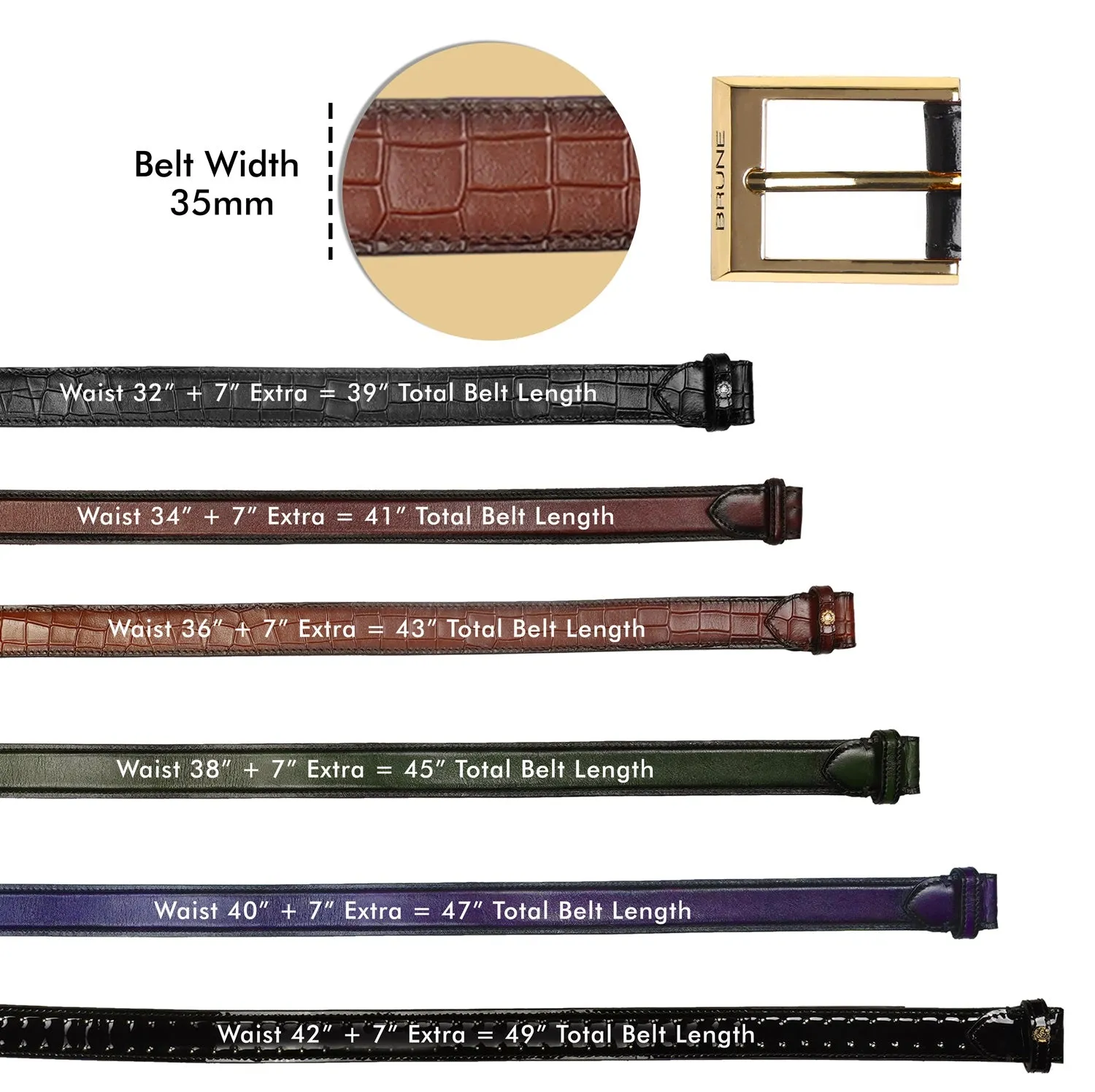 Brown Pint-Sized Stud Detailing Patent Leather Gold Finish Buckle Belts By Brune & Bareskin