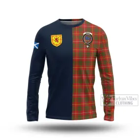 Bruce Modern Tartan Long Sleeve T-Shirt Alba with Scottish Lion Royal Arm Half Style