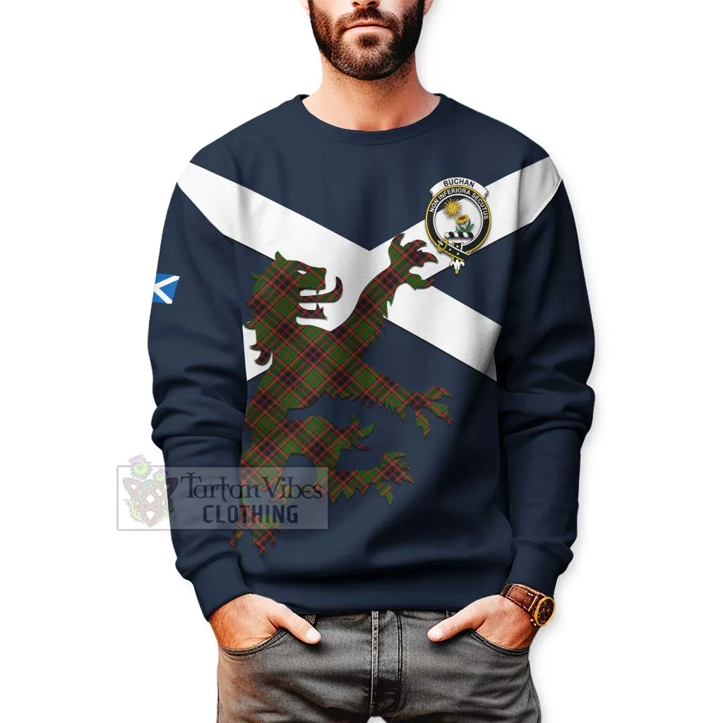 Buchan Tartan Lion Rampant Sweatshirt  Proudly Display Your Heritage with Alba Gu Brath and Clan Name