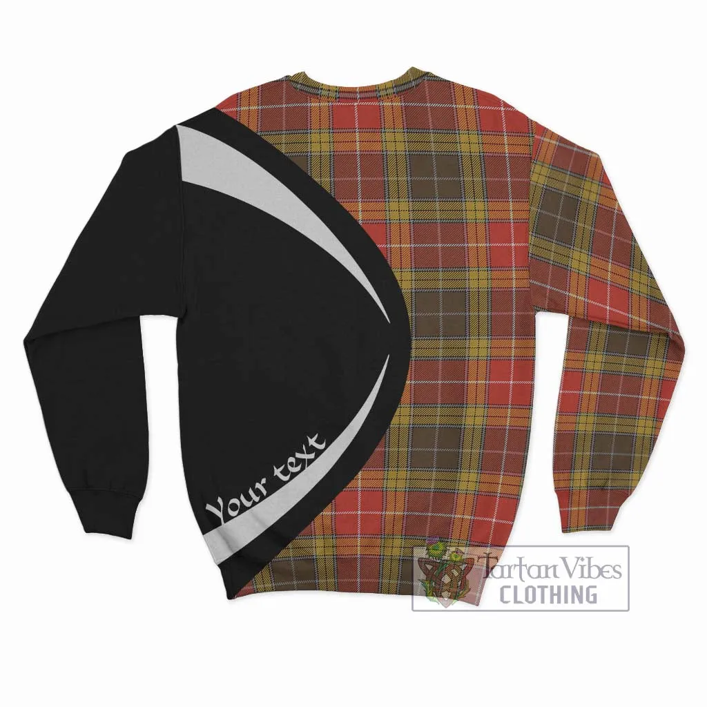 Buchanan Old Set Weathered Tartan Sweatshirt with Family Crest Circle Style