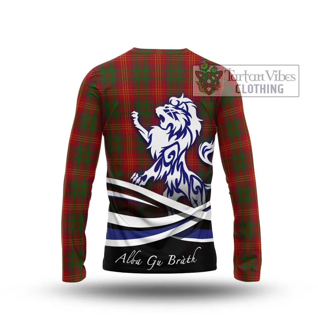 Burns Tartan Long Sleeve T-Shirt with Alba Gu Brath Regal Lion Emblem