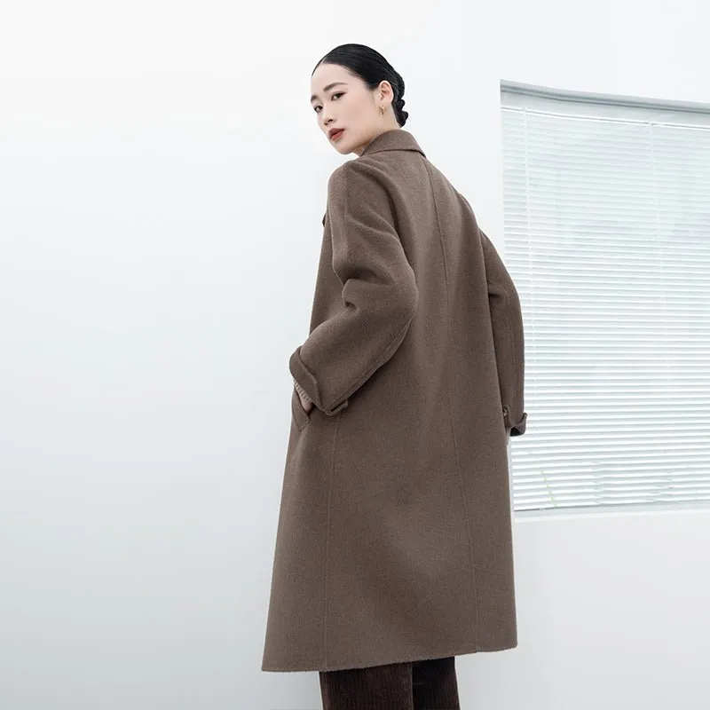 Camel Long Wool Coats