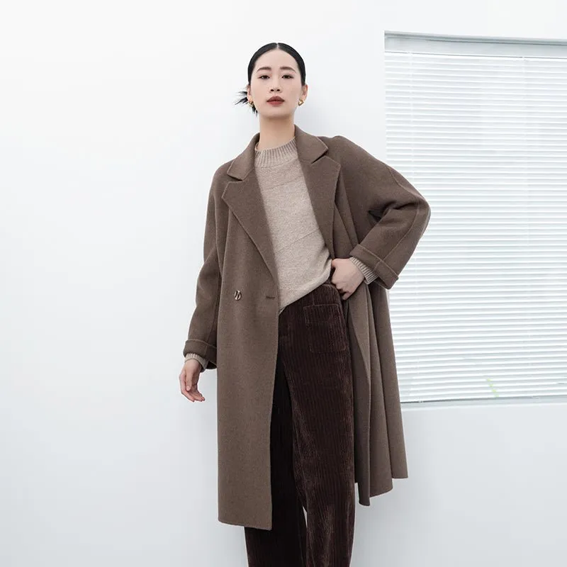 Camel Long Wool Coats