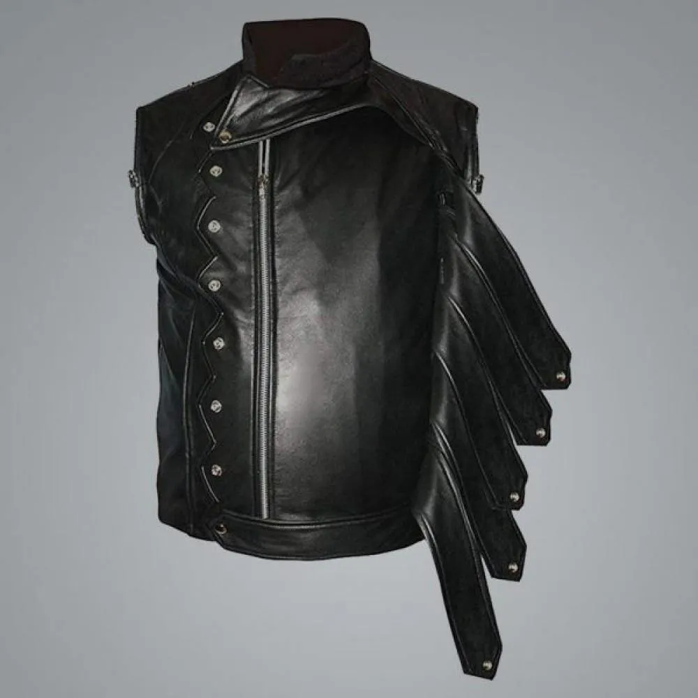 Captain America Inspired Bucky Barnes Black Leather Jacket