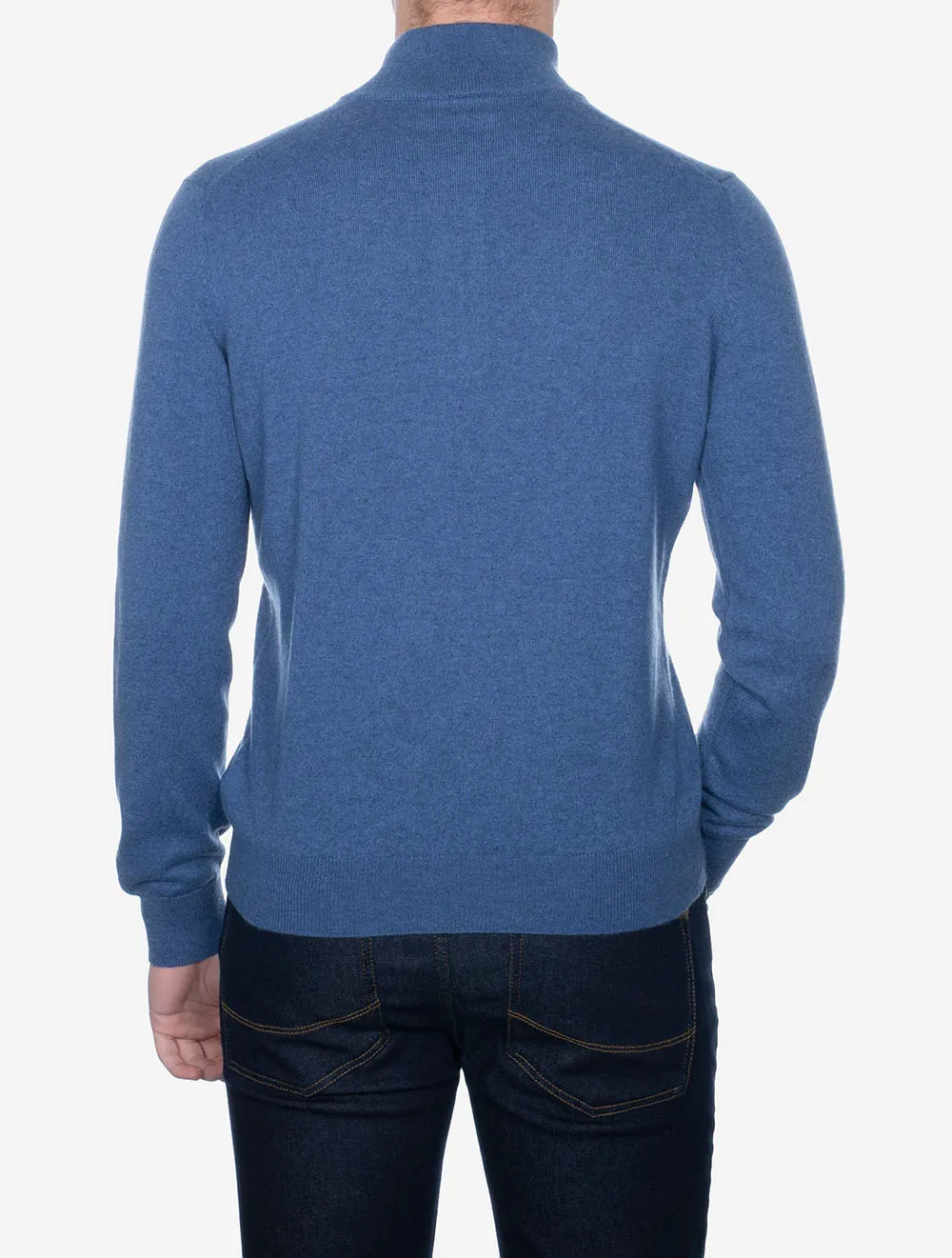 Cashmere Half Zip Blue