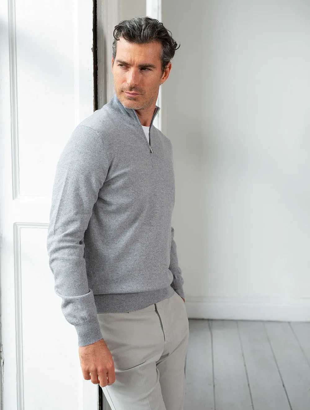 Cashmere Mock Neck Grey