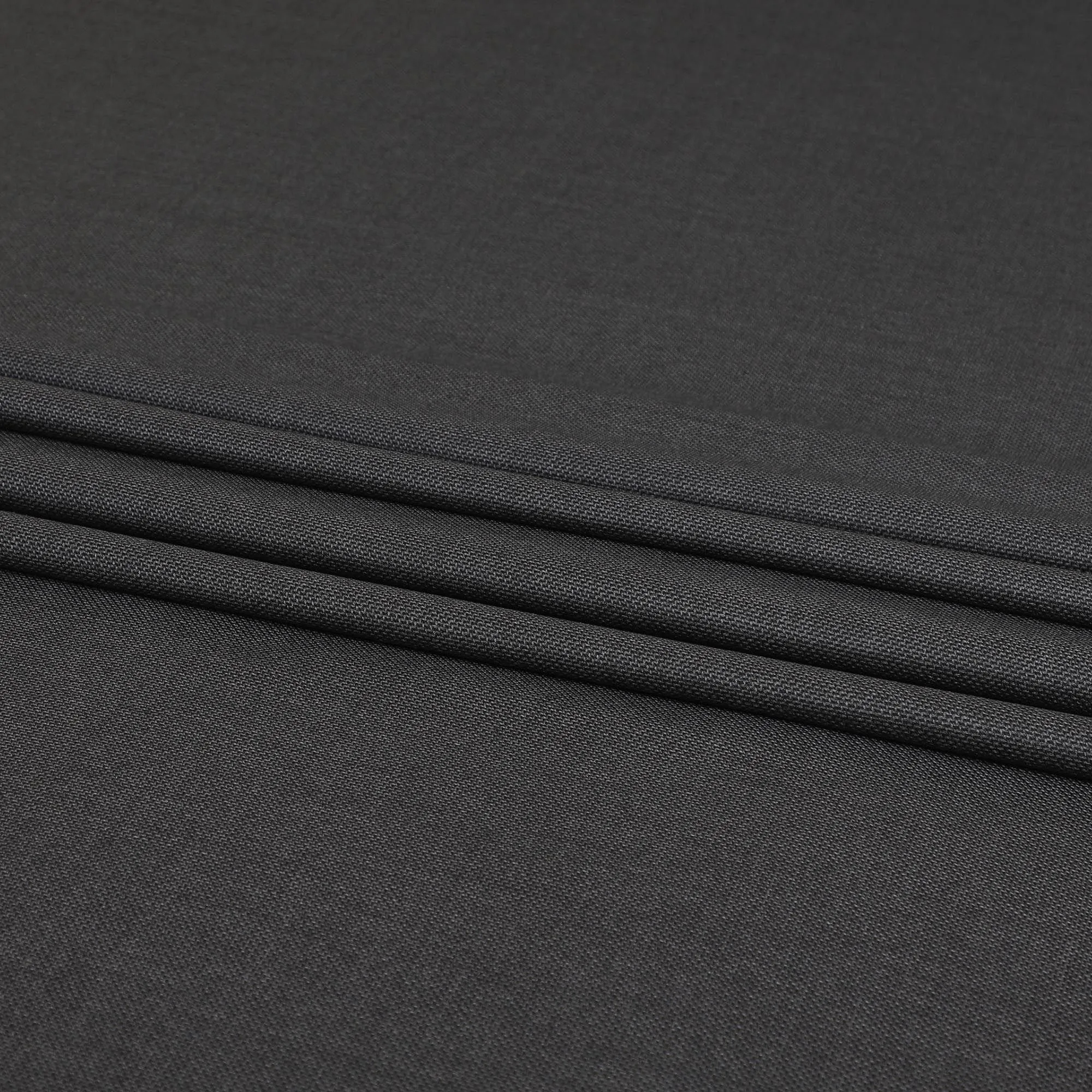 Charcoal grey super 120's English all wool suiting fabric in self design-D7265