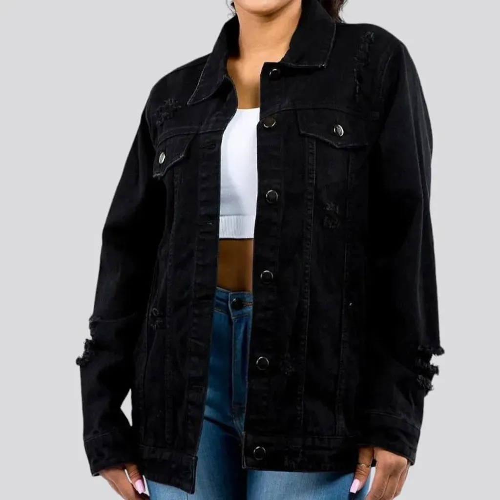 Chic oversized denim jacket for women