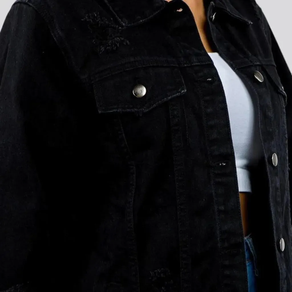 Chic oversized denim jacket for women