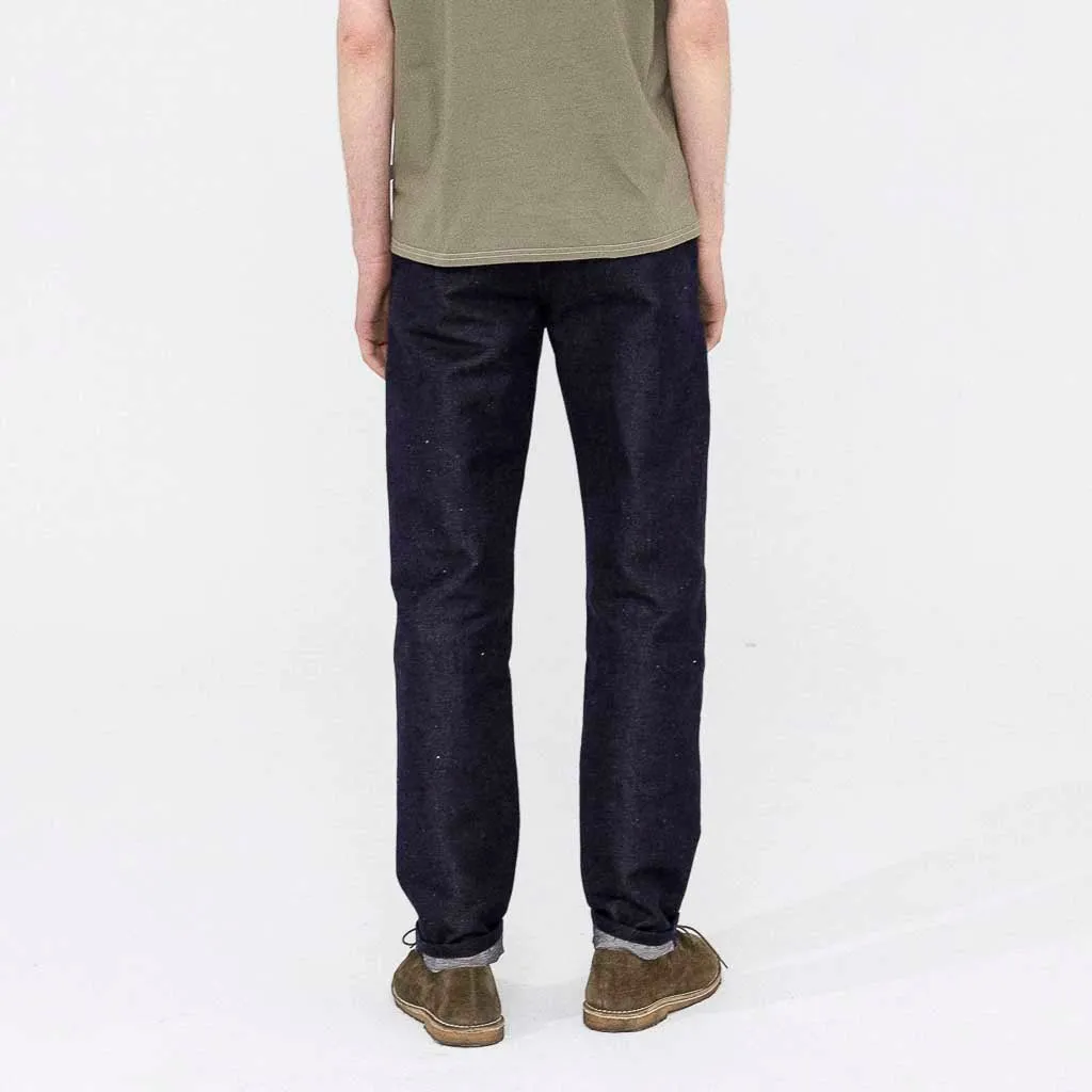 Chino Jeannot Denim Lin bleu brut coupe demi-slim