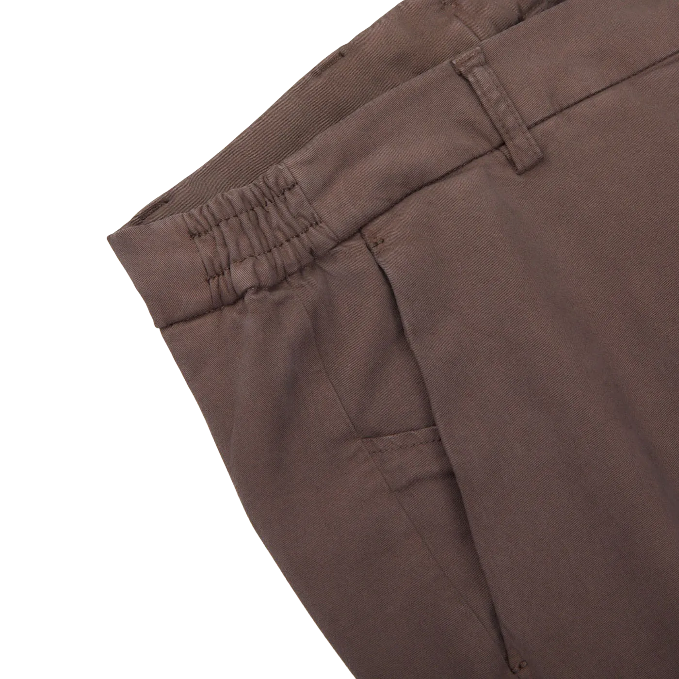 Chocolate Brown Cotton Stretch Chinos