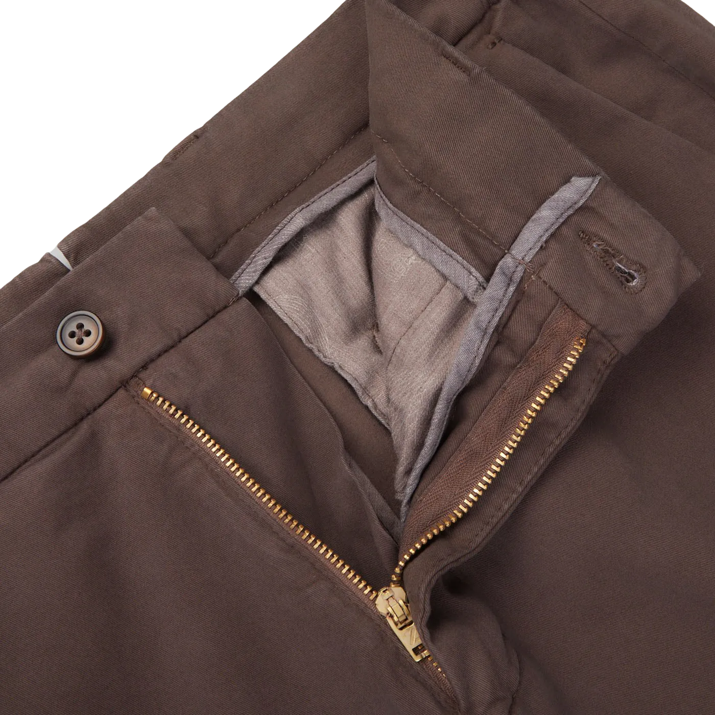 Chocolate Brown Cotton Stretch Chinos